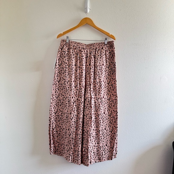 NWT Anthropologie Isobel Pleated Wide Leg Leopard Print Trouser Pants size LP - Picture 8 of 11